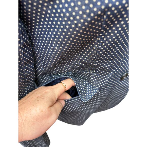 J.Crew Navy Cream Polka Dot Schoolboy Double Button Closure Blazer - 6 - Picture 7 of 11